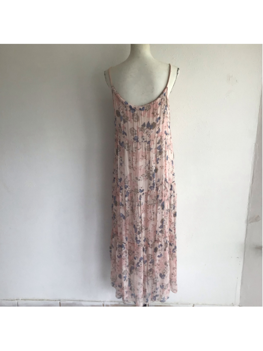 Elena Baldi Women's Fun Floral Boho Maxi Dress Size M Pink and Blue - Picture 2 of 11